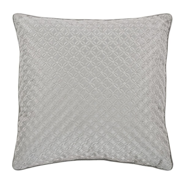 Unbranded Lincoln Silver Polyester 16 in. x 16 in. Square Decorative Throw Pillow
