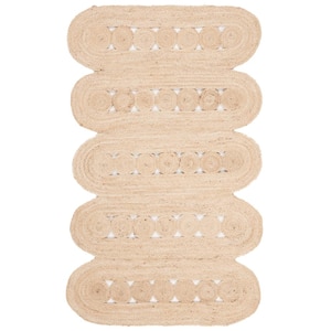 Natural Fiber Ivory Doormat 2 ft. x 4 ft. Woven Geometric Area Rug