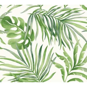 Green Paradise Palm Non Woven Premium Peel and Stick Wallpaper Approximate 45 sq. ft.