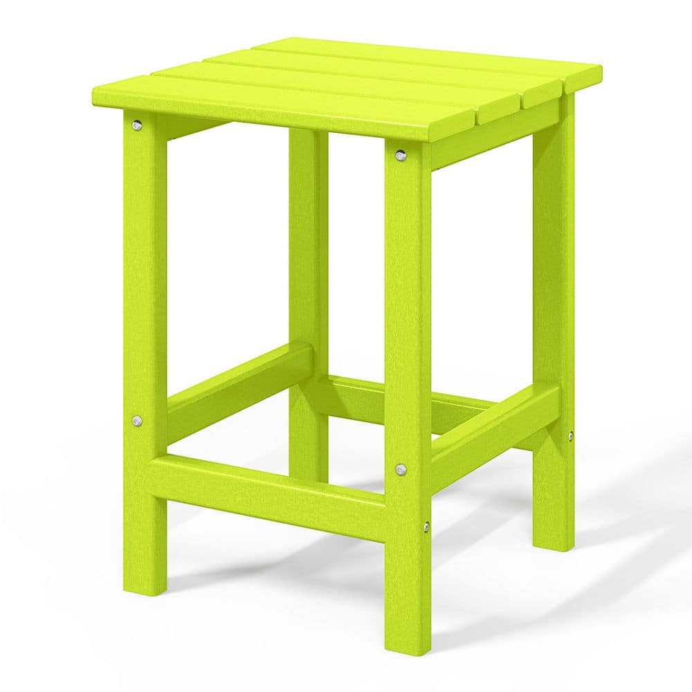Lime HDPE Adirondack Outdoor Patio Side Table