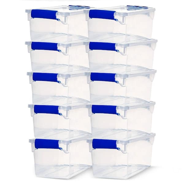 7.5 qt. Secure Latching Plastic Stackable Storage Container in Clear, 10-Pack