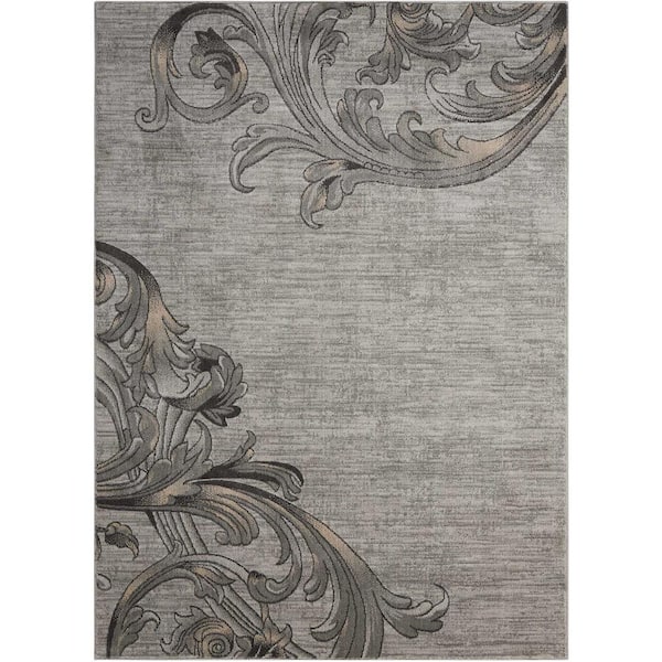 Nourison Maxell Graphite 4 ft. x 6 ft. Persian Modern Area Rug