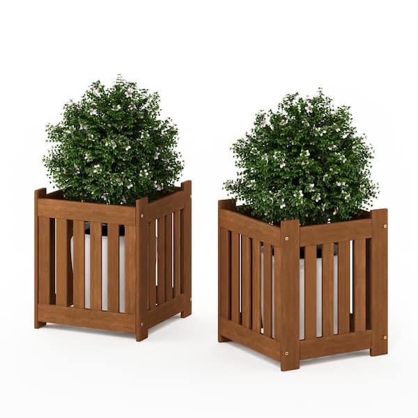 Natural Furinno FG19456 Tioman Hardwood Outdoor Lifestyle Flowerbox 1-Pack 