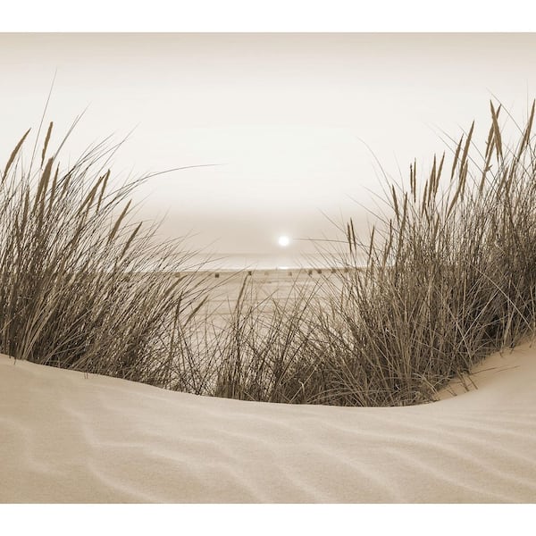 Beach Sunset Sepia Wall Mural