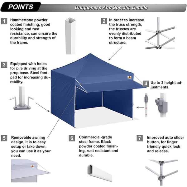 Rhino Series Heavy-Duty Rolling Stand 10 Fixed Height - Blue