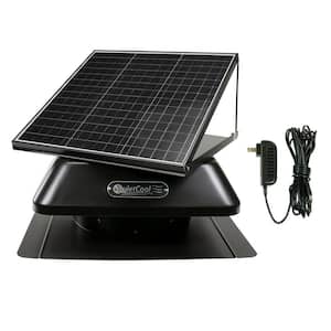 40-Watt Hybrid Solar/Electric Powered Roof Mount Attic Fan with Included Inverter for Nighttime Cooling