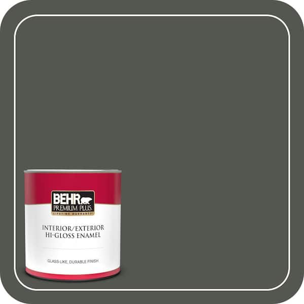 BEHR PREMIUM PLUS 1 qt. #ECC-47-3 Twilight Forest Hi-Gloss Enamel Interior/Exterior Paint & Primer