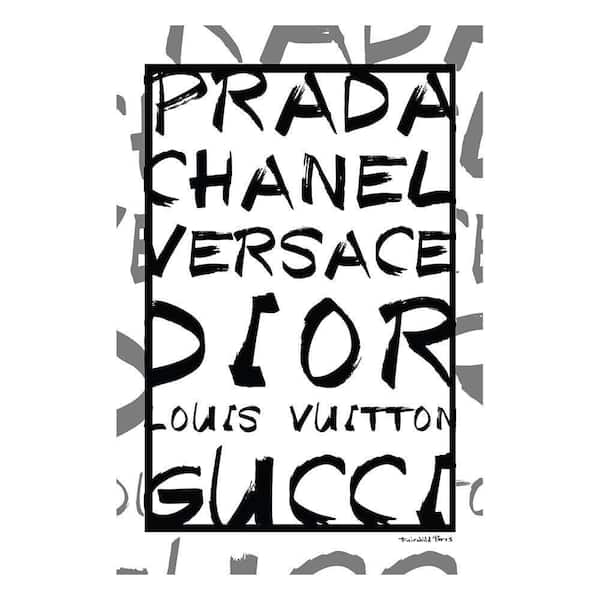 VENICE BEACH Collections Fashion Brands Black and White Design by Fairchild Paris 1 Piece Unframed Canvas Drawing Print 20 in. x 30 in.