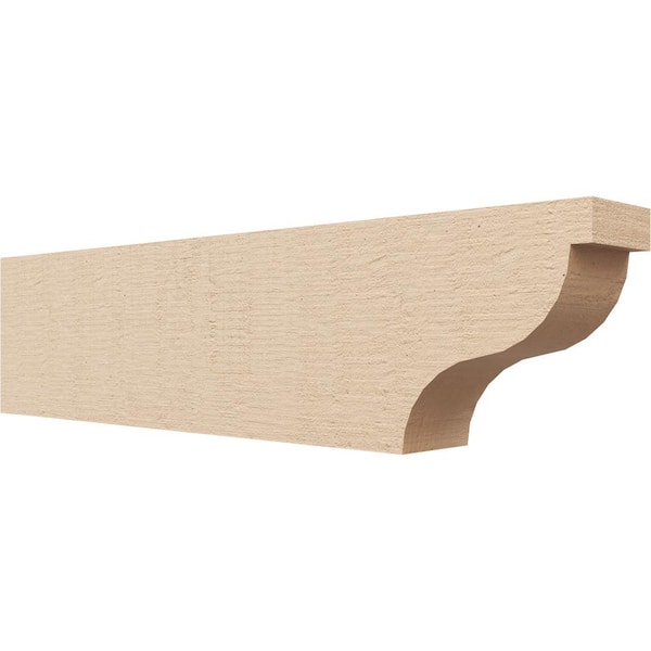 Ekena Millwork 4-in. x 8-in. x 32-in. Garner Woodgrain, Primed Tan Timberthane Polyurethane Rafter Tail Brace