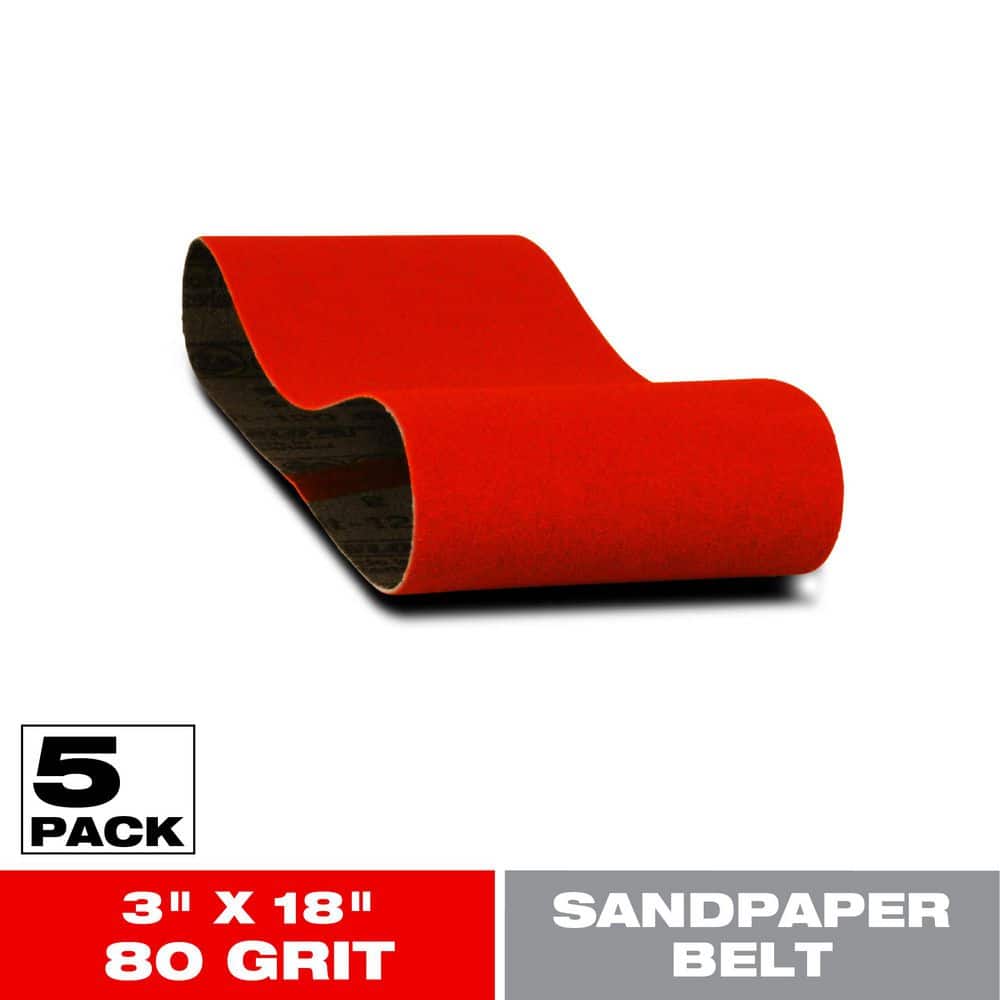 DIABLO 3 in. x 18 in. 80 Grit Sanding Belts DCB318080S05G The Home Depot