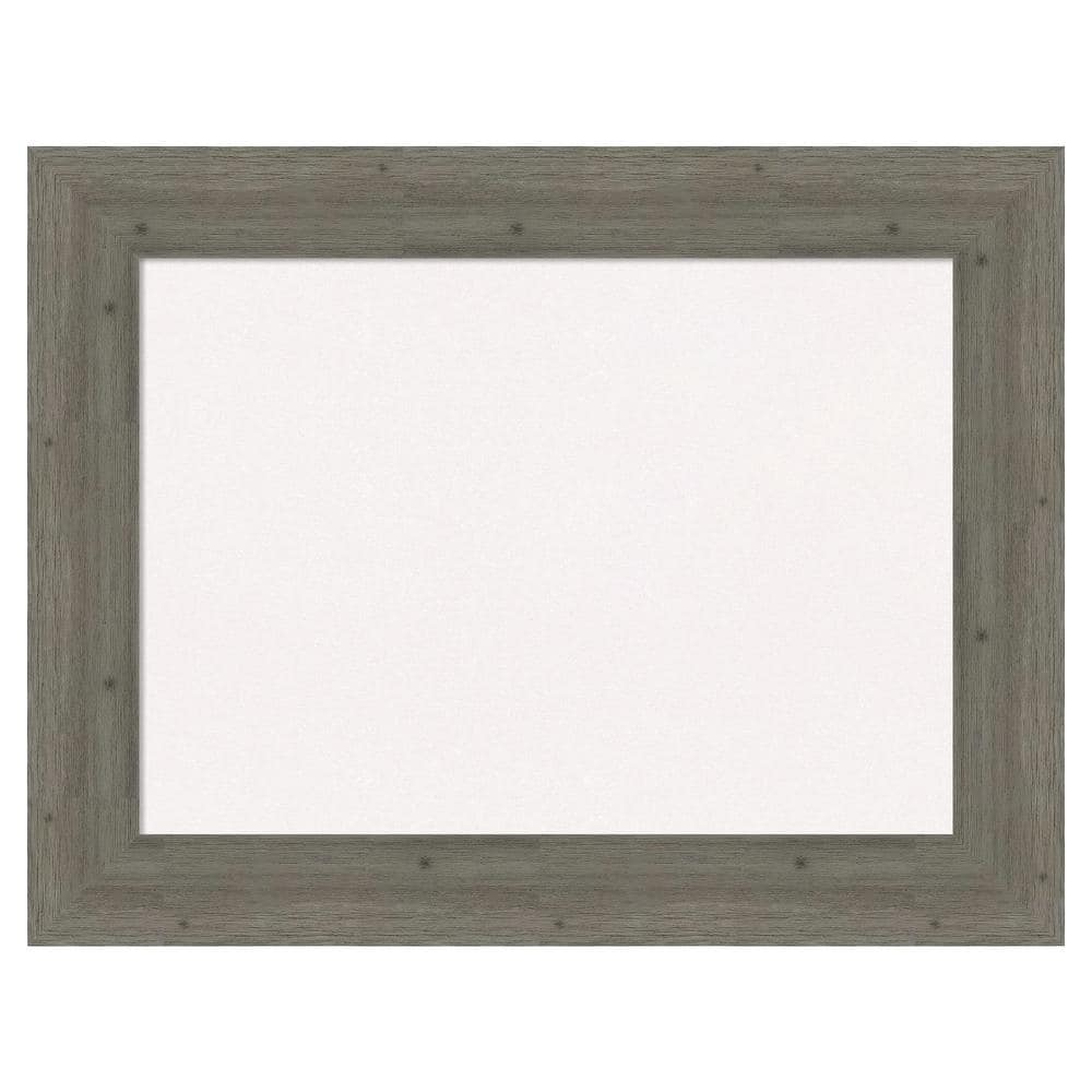 Amanti Art Fencepost Grey Wood White Corkboard 35 in. x 27 in. Bulletin ...