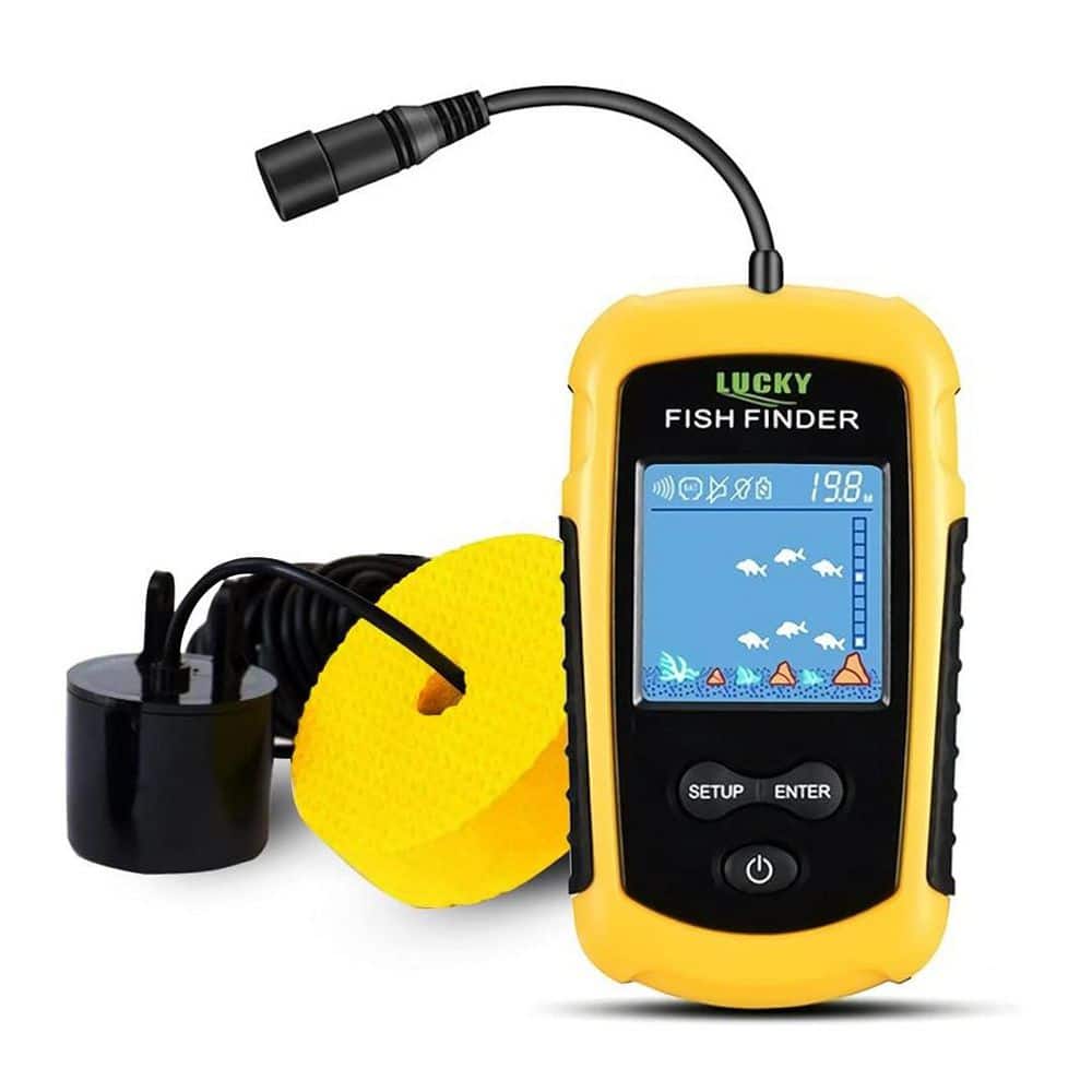 Handheld Fish Finder Sonar Castable Kayak Boat Transducer Fishing LCD Displ