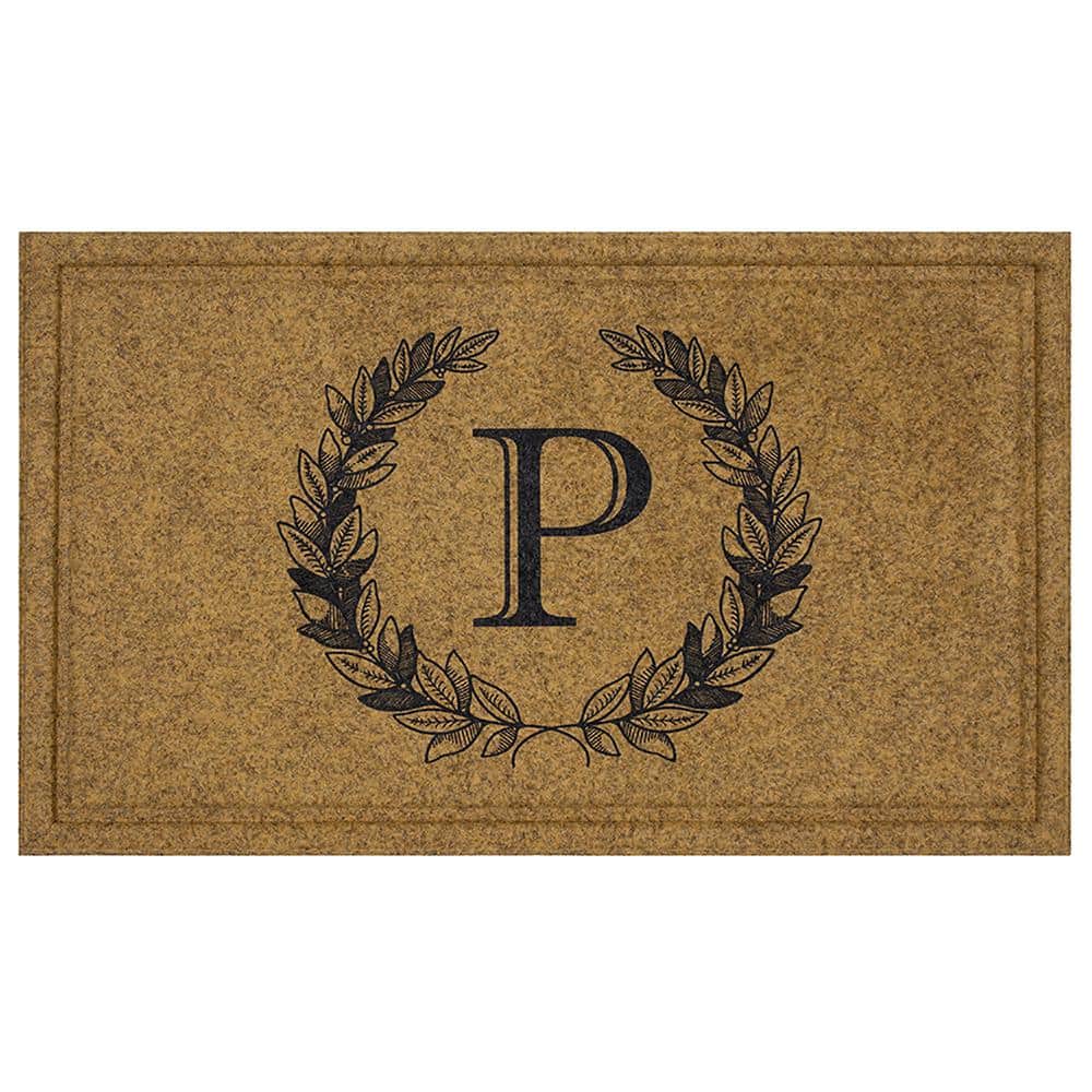 Laurel Multi 24 in. x 36 in. Faux Coir Monogrammed P Door Mat price history on PriceWatchPro