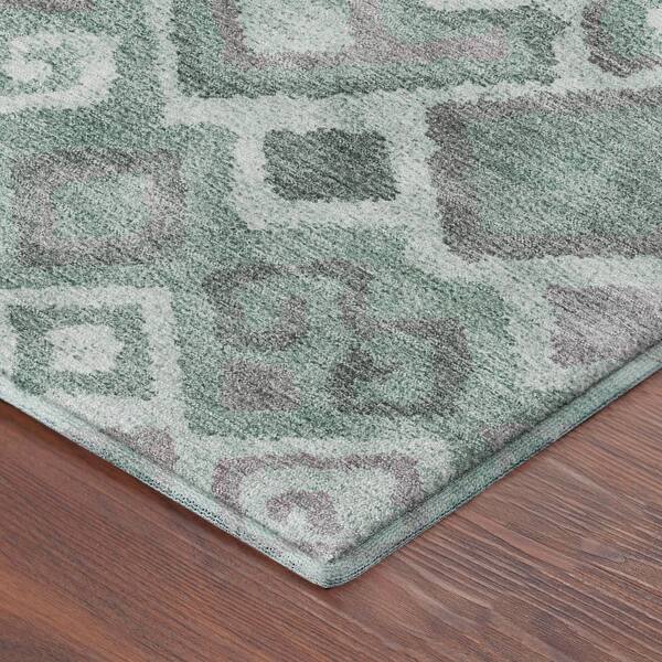 Mayfield Premium Machine Washable Abstract AMF2304 Aloe 10 ft. x 14 ft. Area Rug