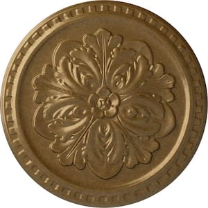 16-7/8 in. x 5/8 in. Emeryville Urethane Ceiling Medallion, Hand-Painted Pale Gold