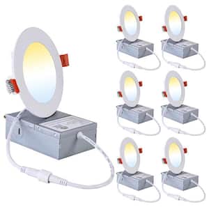 4 in. Canless Ultra-Thin 9-Watt Adjustable 5 CCT Remodel Integrated LED Recessed Light Kit (36-Pack)
