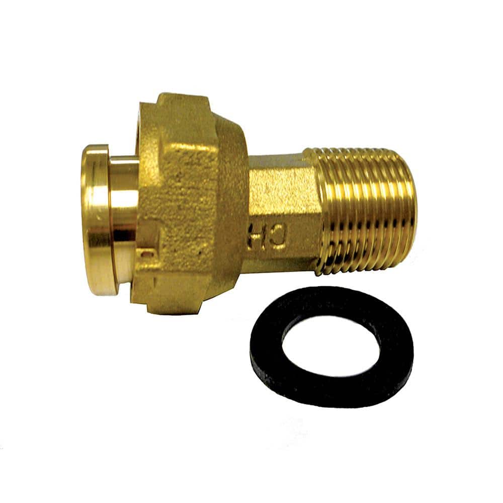 groot Neuropathie Materialisme JONES STEPHENS 2-5/8 in. Length with 1-1/4 in. NPSM 1 NPT Brass Water Meter  Coupling Complete with Gasket M20100 - The Home Depot