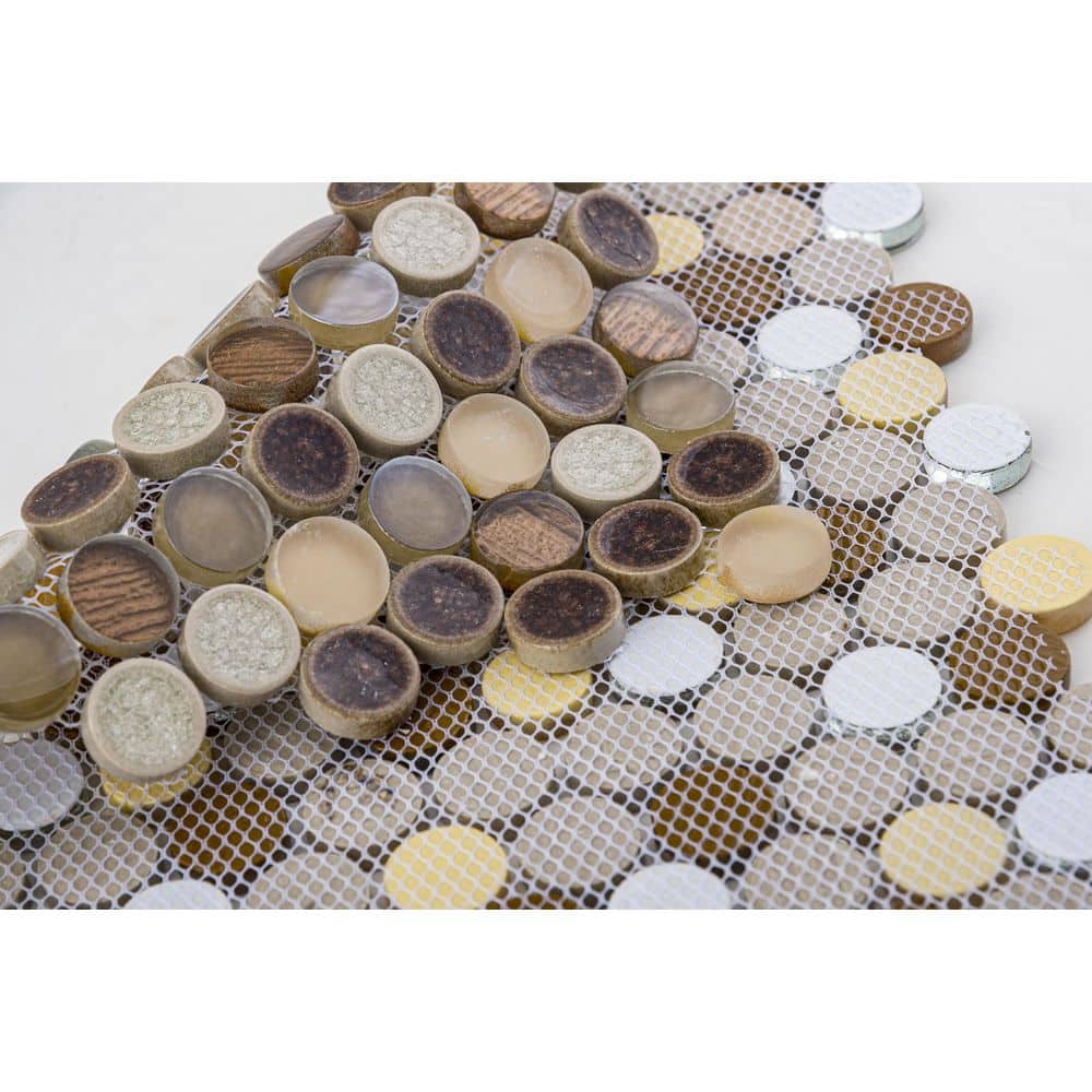 Brown Penny Round Mosaic Tile with Polished Finish
