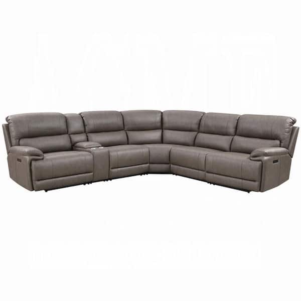 Chern 107 in. Pillow Top Arm Faux Leather Rectangle Shape Sofa in. Brown