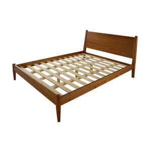 Mid-Century Castanho, Full Size, Panel Headboard, Platform Bed