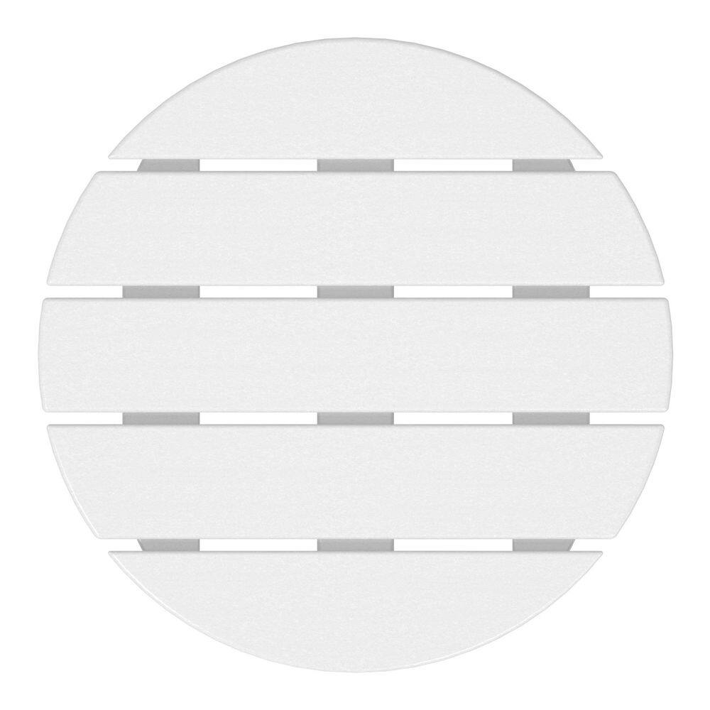 White 18" Round Polywood Outdoor Side Table
