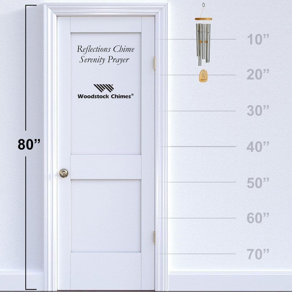 Serenity Prayer 22'' Silver and Wood Wind Chime