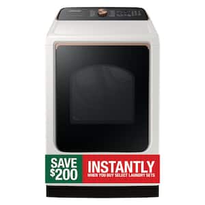 7.4 cu. ft. vented Smart Electric Dryer with Steam Sanitize+ in Ivory