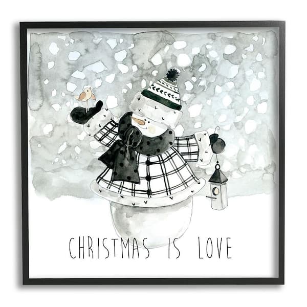 Stupell Industries Christmas Is Love Phrase by Carol Robinson 1 Piece Framed Graphic Print Typography Poster Art Print 17 in. x 17 in.