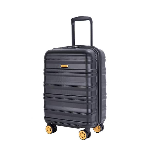 Tatahance 21.2 in. Black ABS Carry On Luggage Spinner Suitcase with TSA