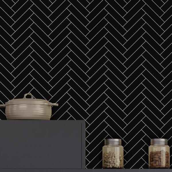 sunwings Herringbone 12.4 in. x 13 in. Peel and Stick Backsplash