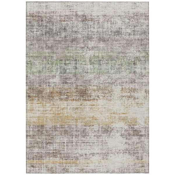 Chantille Machine Washable Indoor/Outdoor Abstract ACN2388 Putty 3 ft. x 4 ft. Area Rug
