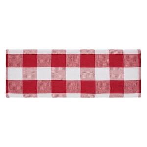 Annie 8 in. W x 24 in. L Red Check Cotton Polyester Table Runner