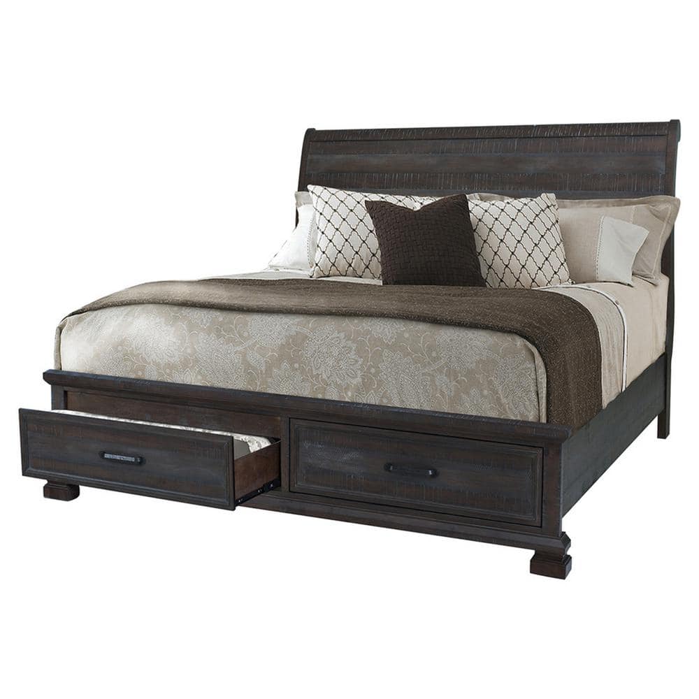 Kate Queen Bed Kategq The Home Depot, Diy Rustic Queen Bed Frame With Storage Boxes White Luröy