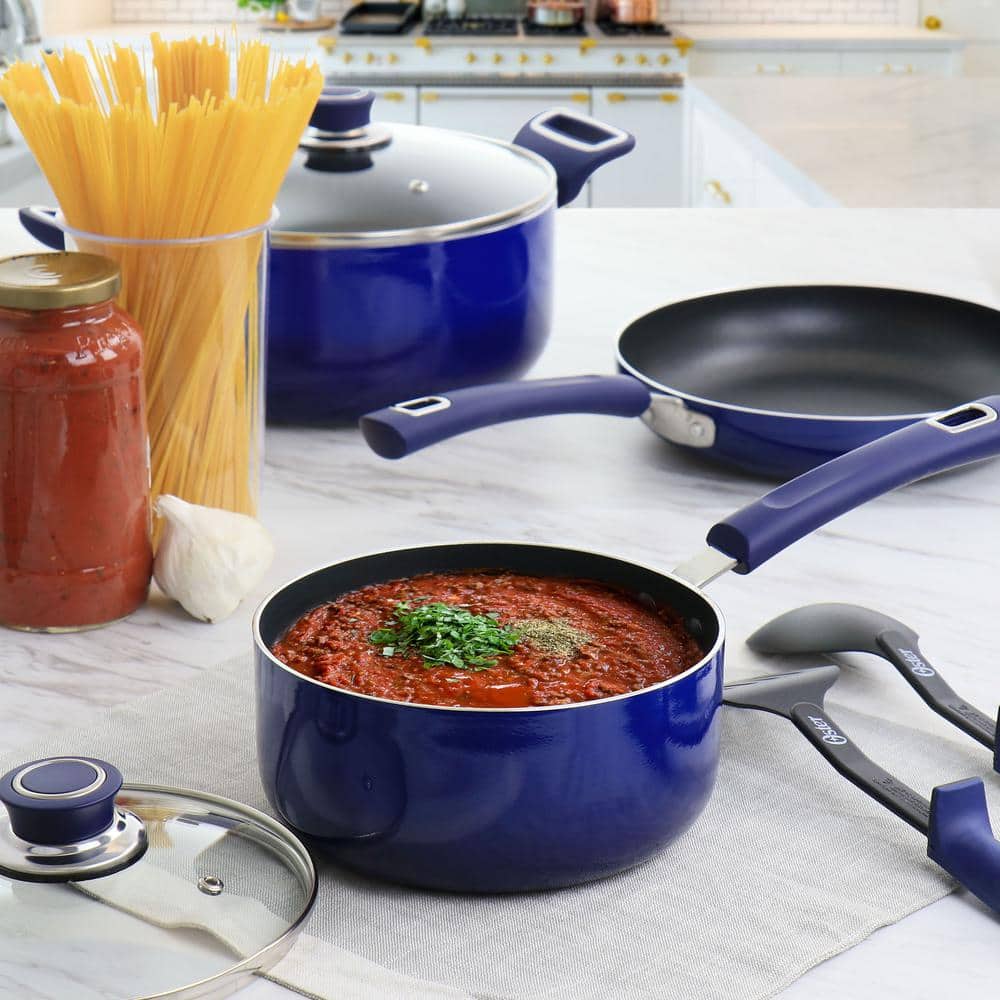 Oster Oster Non Stick 10 Piece Aluminum Cookware Set In Black