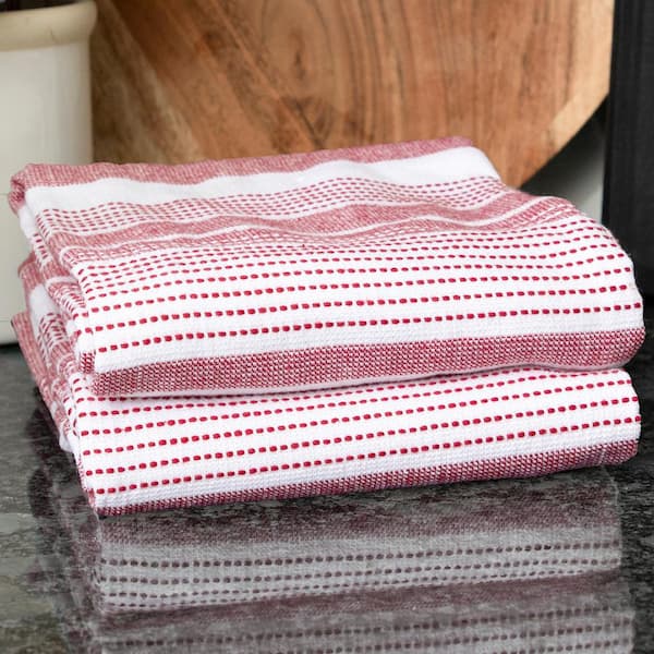 Set of 2 Striped Cotton Tea Towels - 29.5