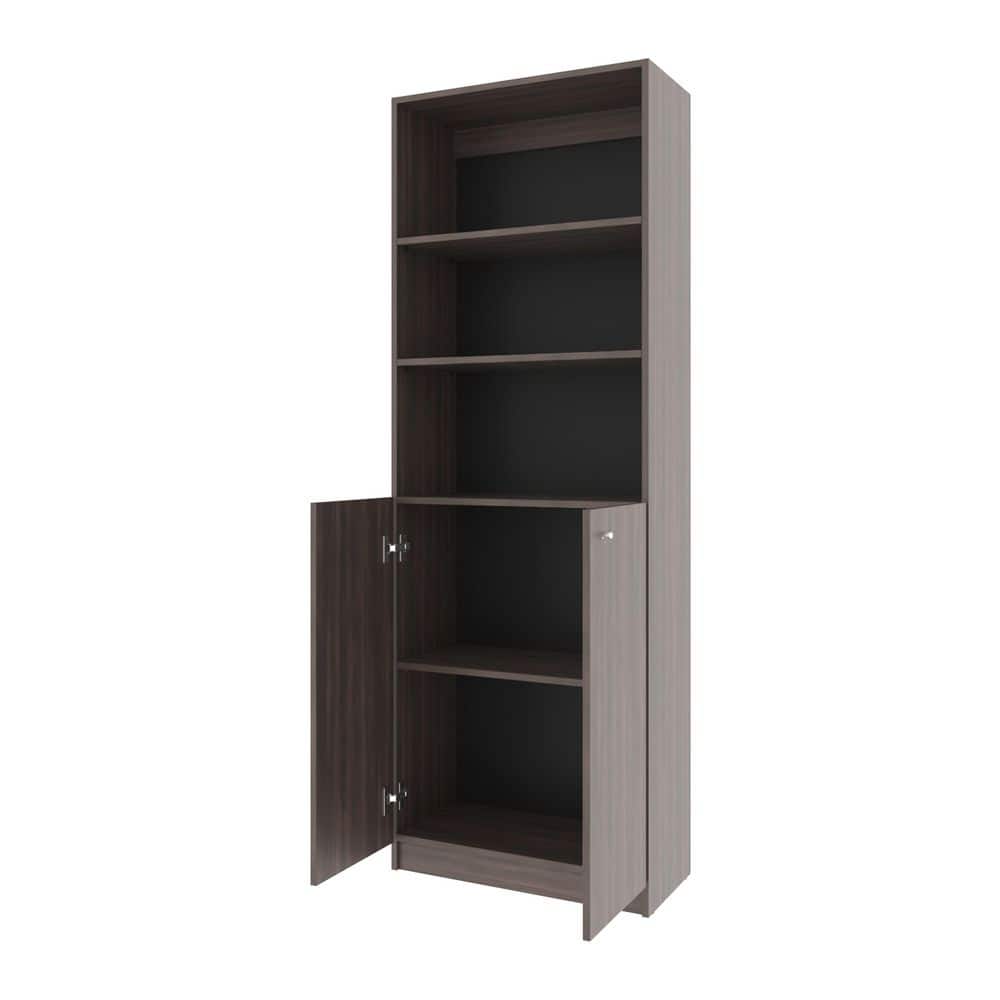 20.20 in. W x 8.50 in. D x 62.20 in. H Black Particle Board Freestanding Linen Cabinet w/9-Shelves in Black