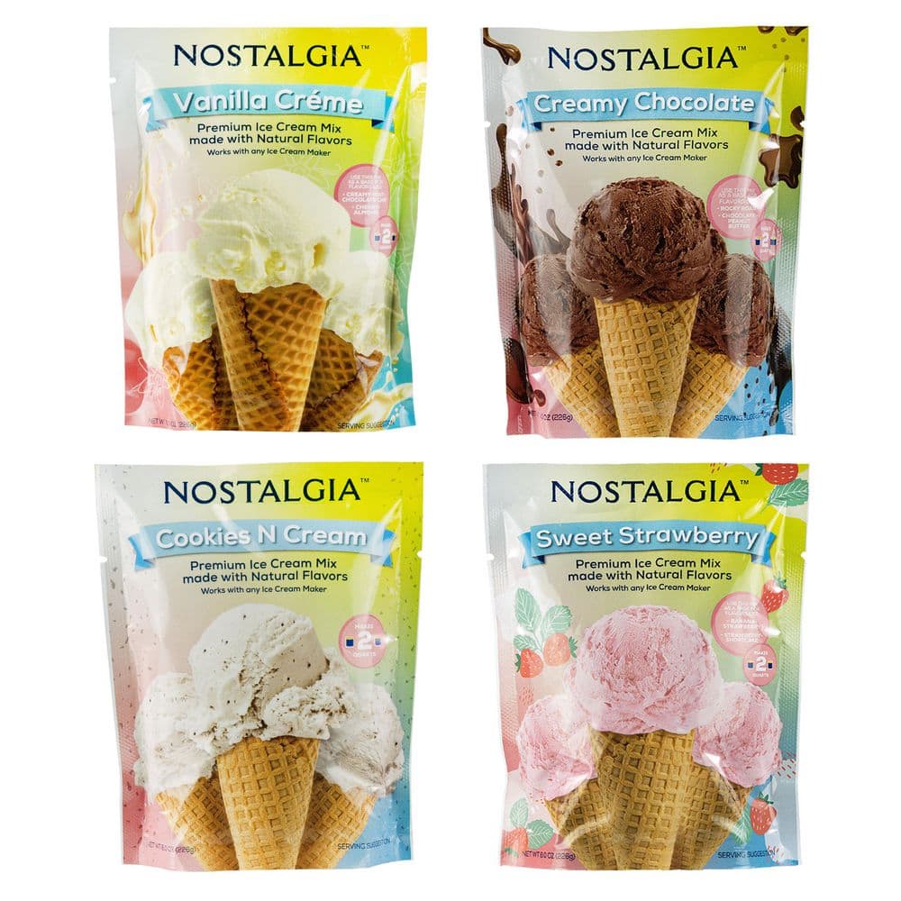 Nostalgia Ice Cream Mixes - Vanilla, Chocolate, Strawberry