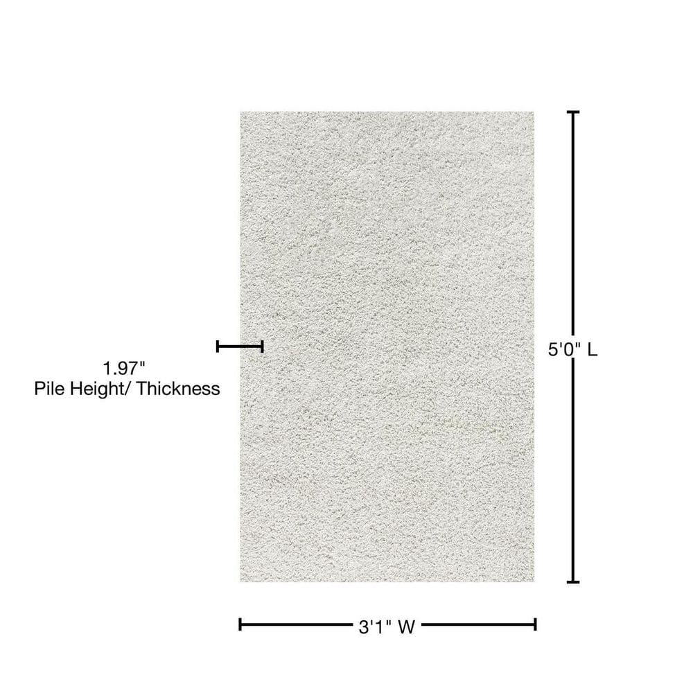 Mercer White Shag Plush Reversible Area Rug 3x5