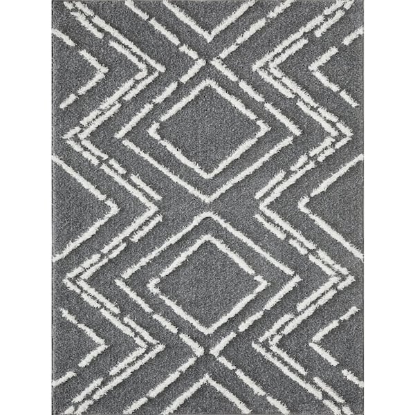Vemoa Armeley Blue 5 ft. 3 in. x 7 ft. 3 in. Geometric Polyester Area Rug