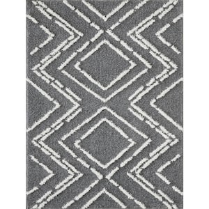 Vemoa Armeley Blue 7 ft. 10 in. x 9 ft. 10 in. Geometric Polyester Area Rug
