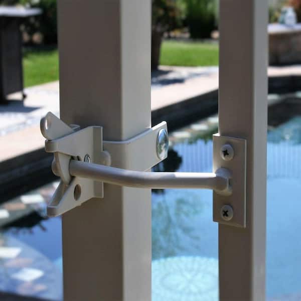US Door and Fence Navajo White Steel Flat Wall Fence Gate Hardware Kit