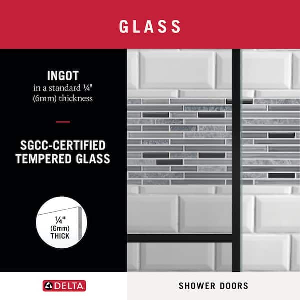 29-3/4 in. x 67-3/4 in. x 1/4 in. (6mm) Frameless Sliding Shower Door Glass Panels in Ingot (For 50-60 in. Doors)