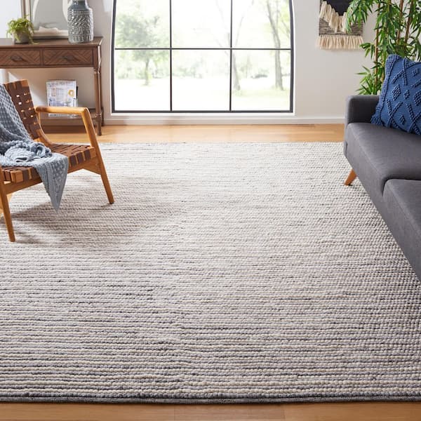 Natura 8 ft. x 8 ft. Ivory/Gray Basket Marle Square Area Rug