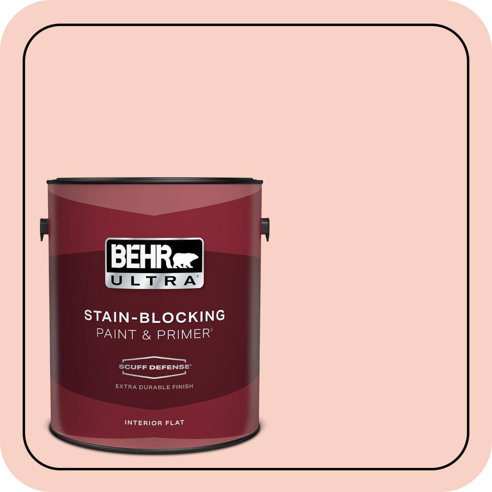 BEHR ULTRA 1 gal. #210C-2 Demure Pink Extra Durable Flat Interior Paint ...