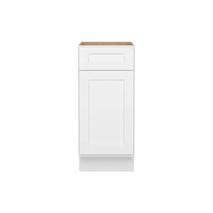 Easy-DIY 15 in. W x 24 in. D x 34.5 in. H Ready to Assemble Drawer Base Kitchen Cabinet in Shaker White with 1-Door