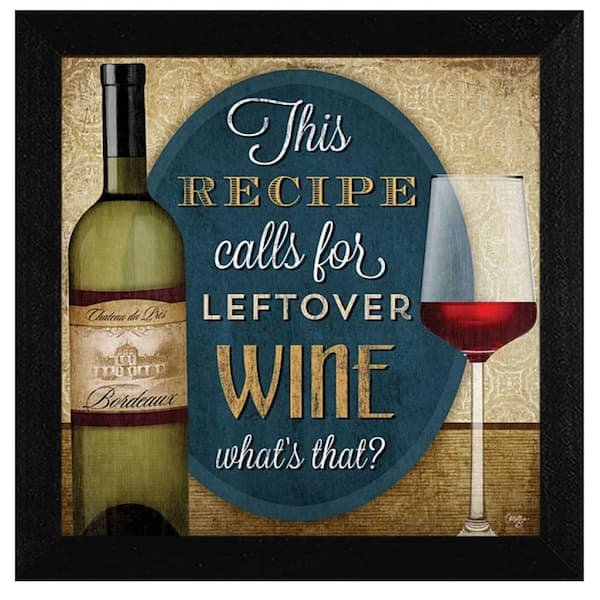 HomeRoots Charlie Leftover Wine 1-Piece Framed Wall Art 14 in. x 14 in.