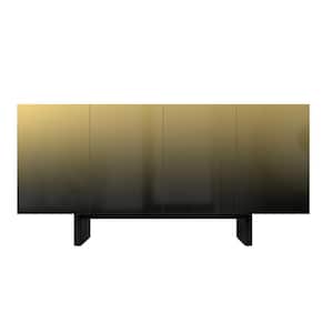 Matte Black MDF 63 in. W Accent Cabinet and Sideboards with 4-Doors and Adjustable Shelves