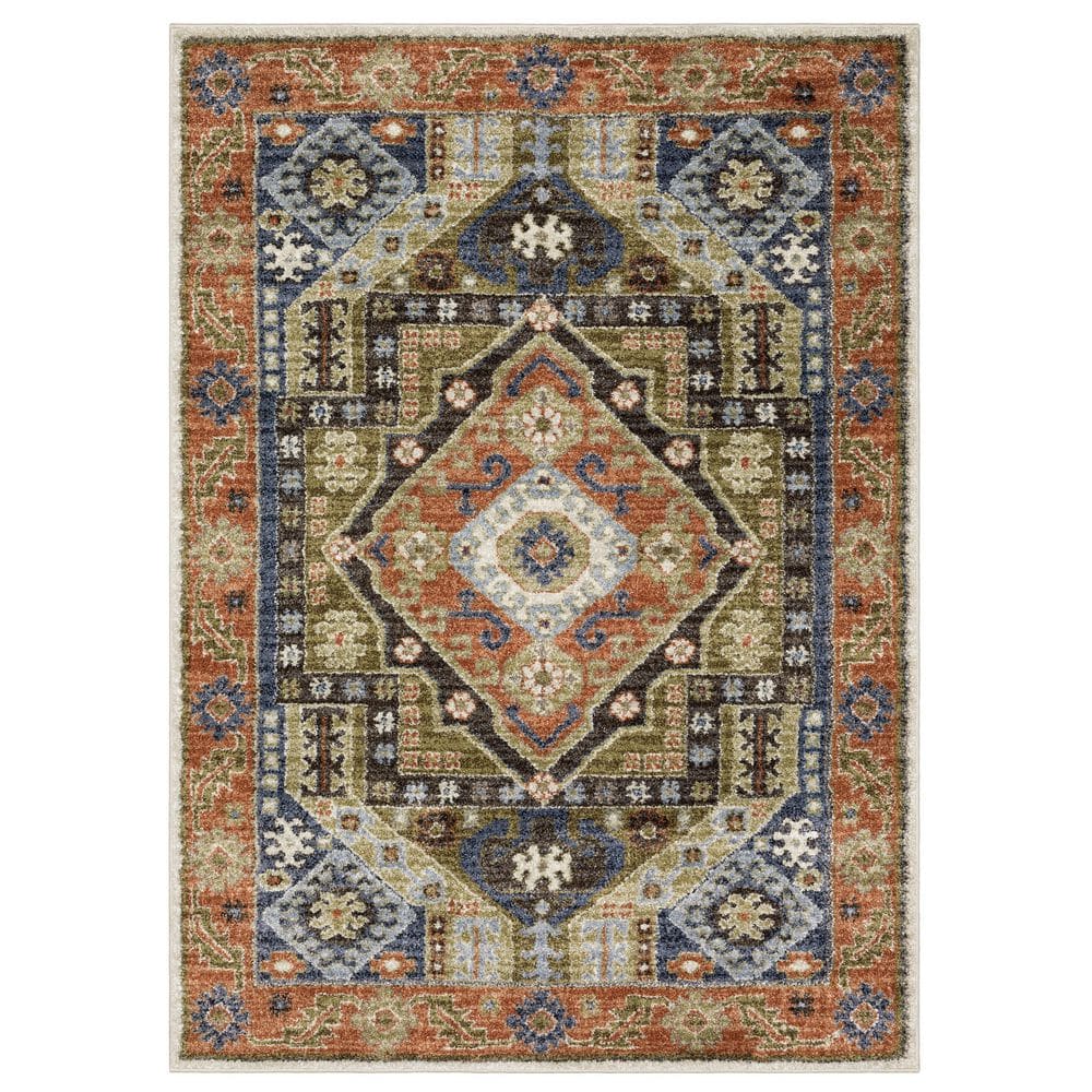 Gia 8 ft. x 10 ft. Rust/Blue Oriental Area Rug price history on PriceWatchPro
