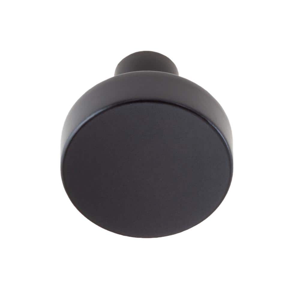 Matte Black Round Zinc Cabinet Knob Multipack