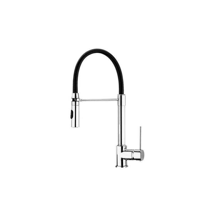 LaToscana Elba Single Handle Pull Down Sprayer Kitchen Faucet with Silicon Spout in Brushed Nickel
